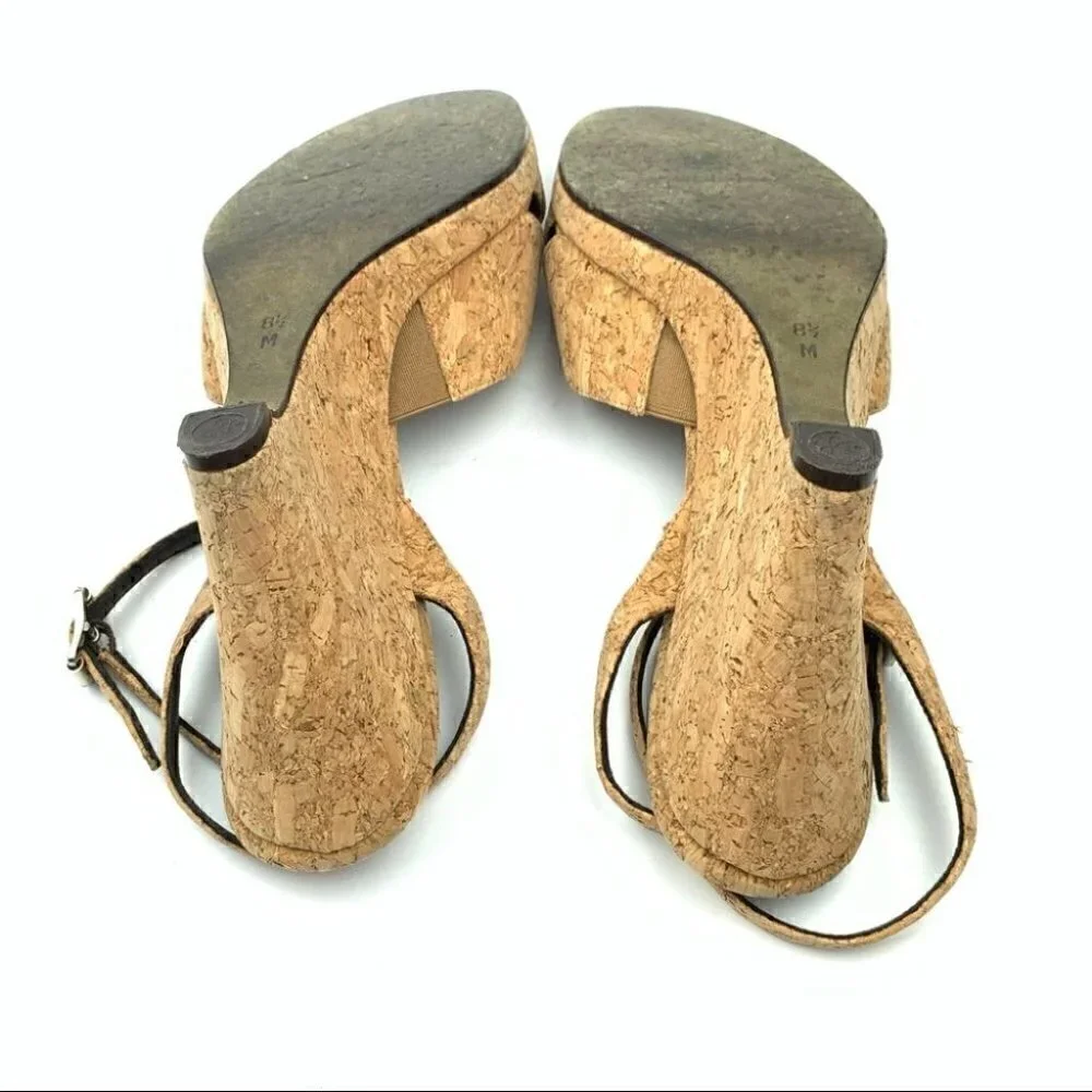 Donald j Pliner heels size 8.5 tan cork wedges